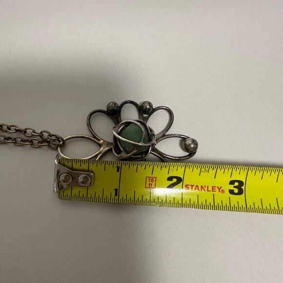 MCM Stlye Silver Tone Atomic Atom Agate On Chain Artsy Wearable Art - Picture 7 of 8